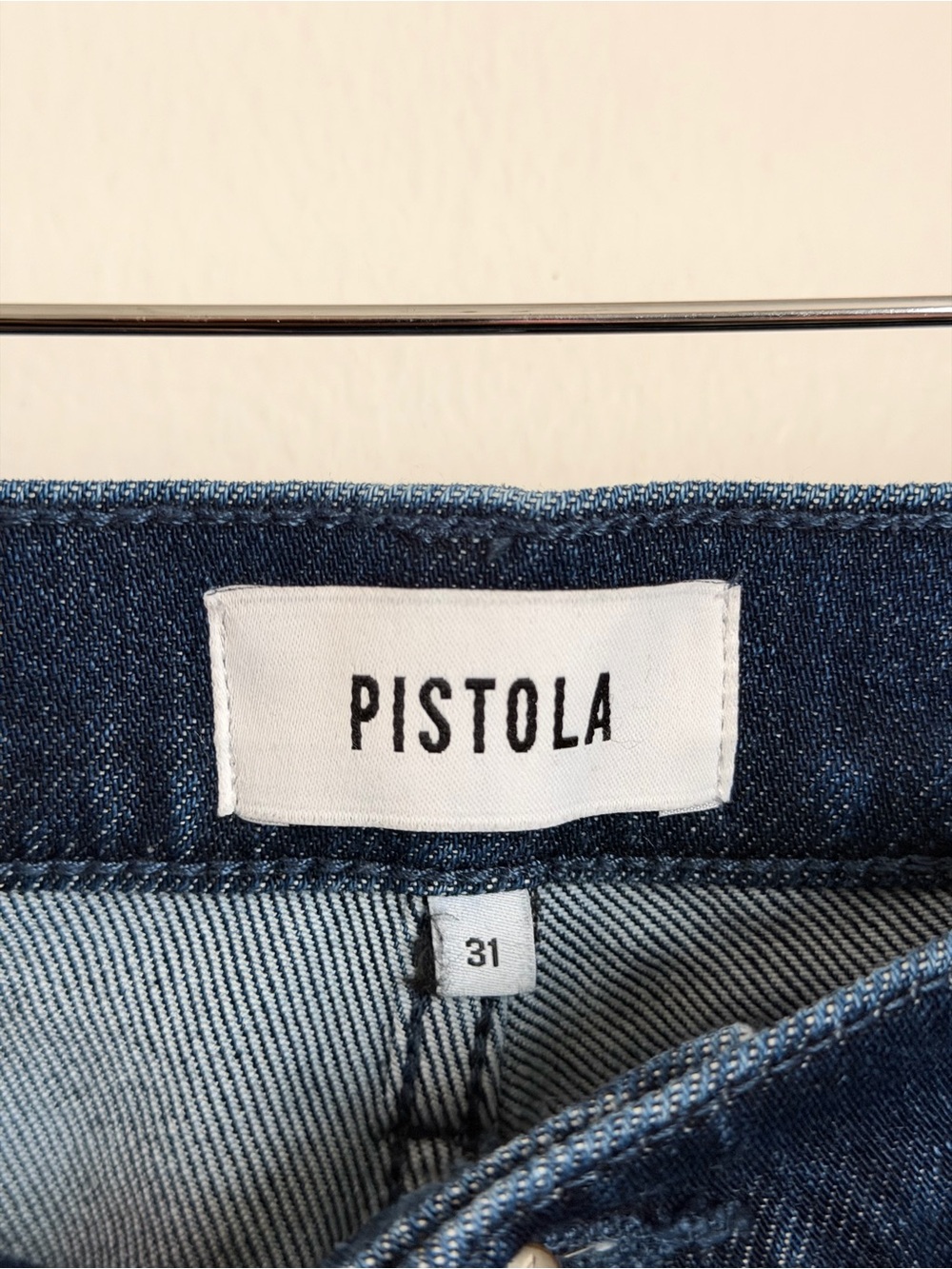 Pistola Lennon High Rise Boot Jean Raw Hem Dark Wash Blue Women Size 31 - Picture 5 of 10